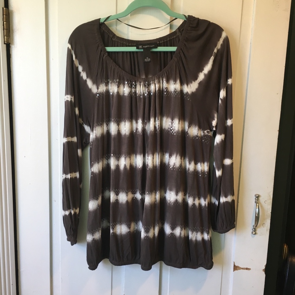 Long Sleeve Tie Dyed Blouse INC 1x